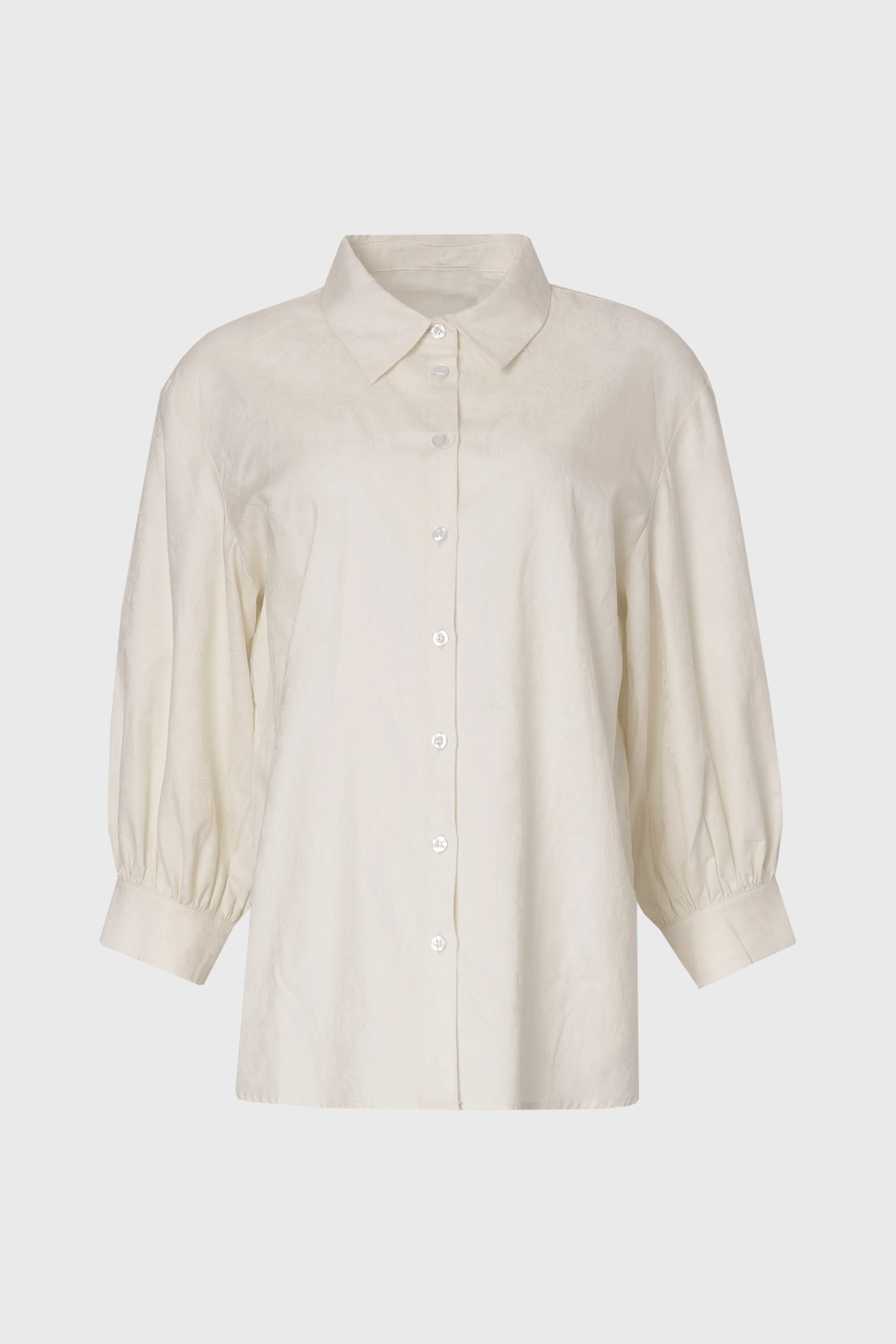 White Paisley 3/4 Sleeve Blouse - Image 6