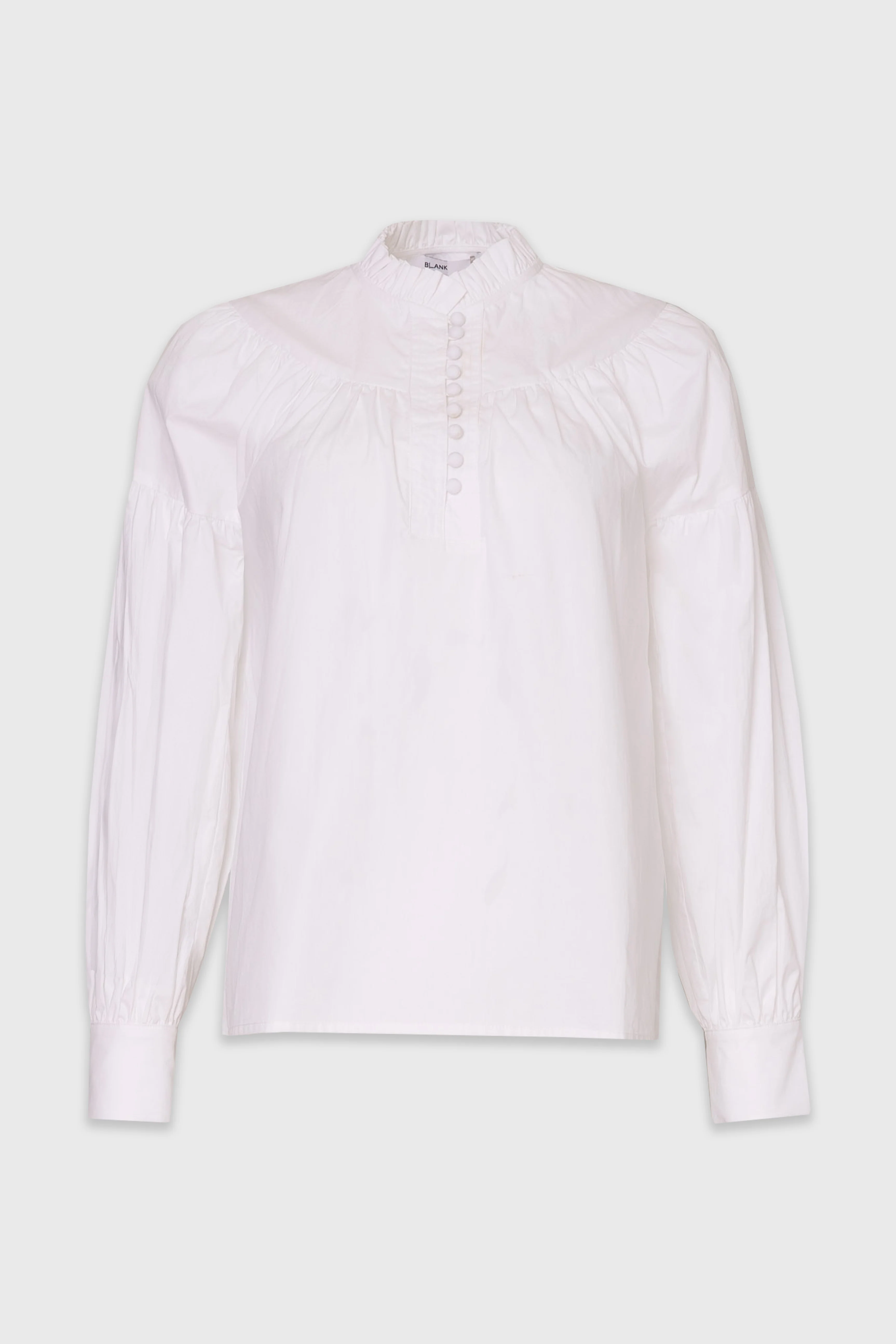 White Pintuck Ruffle Blouse - Image 6