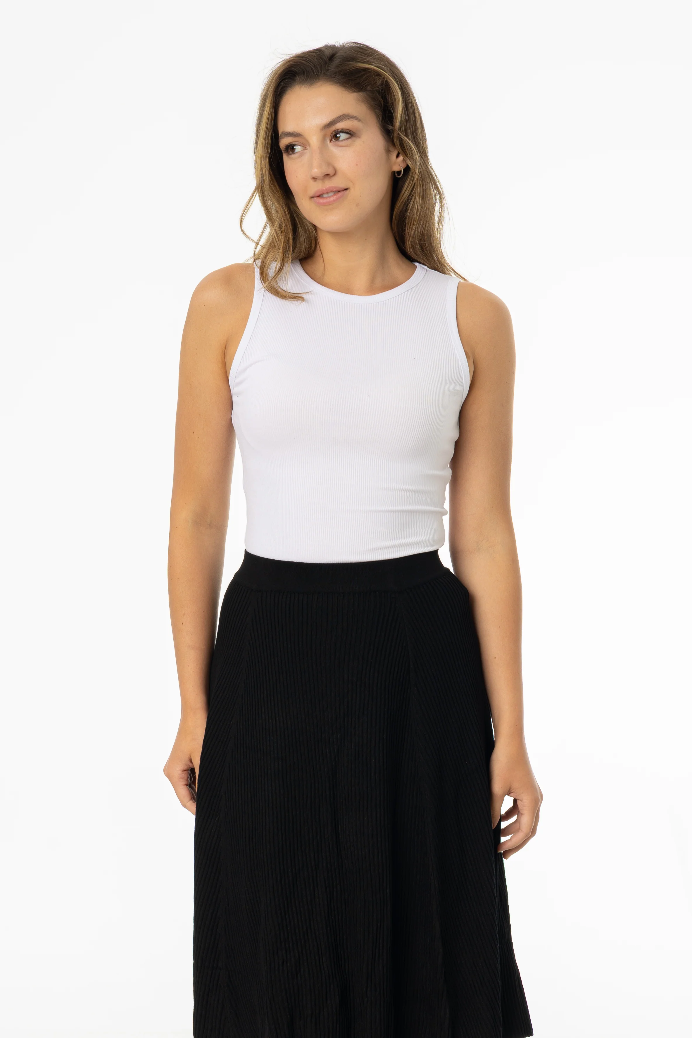 White Ribbed Tank Top - Image 4
