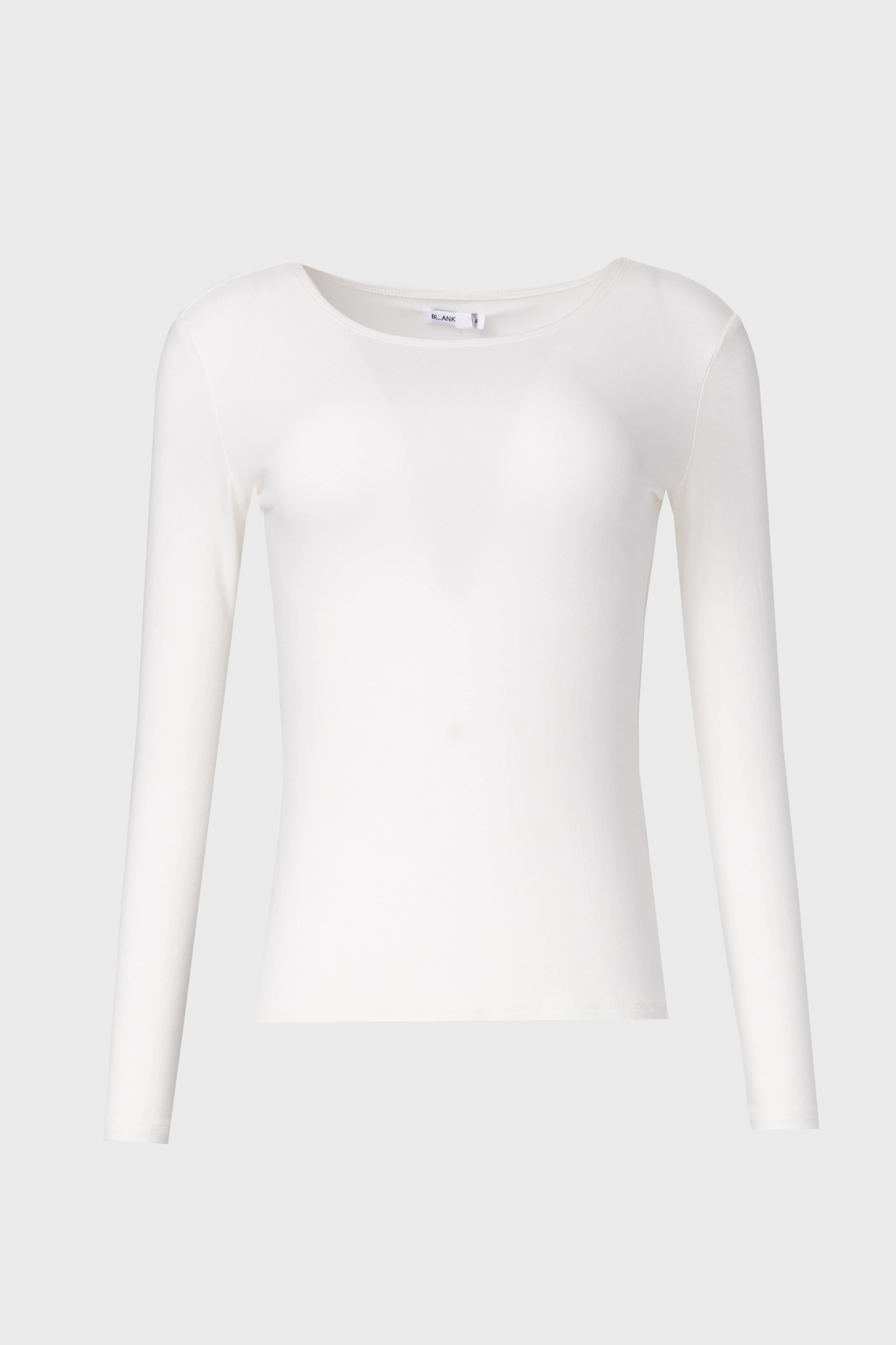 White Solid Wide Neck T-Shirt - Image 5
