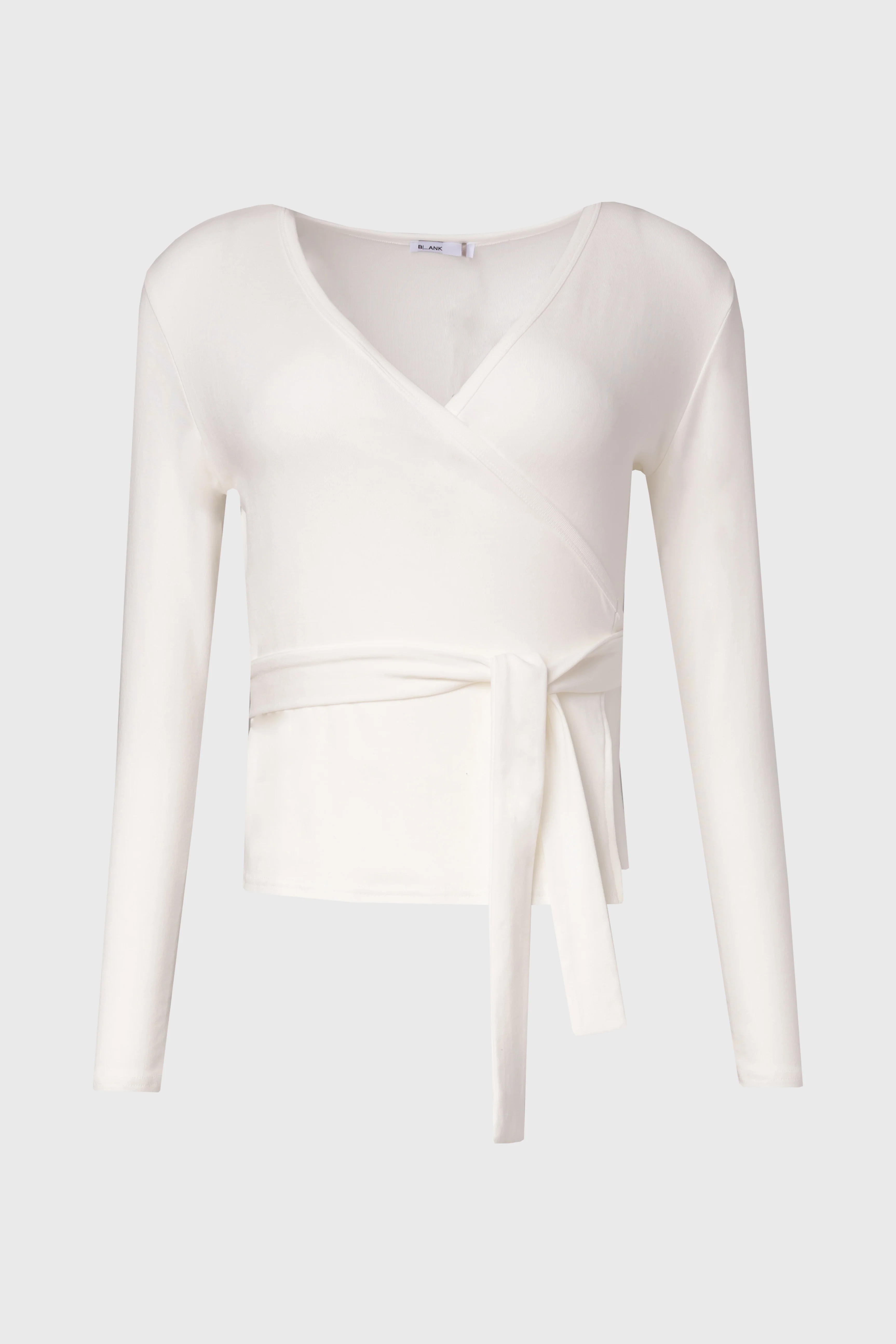 White Solid Wrap T-Shirt - Image 6