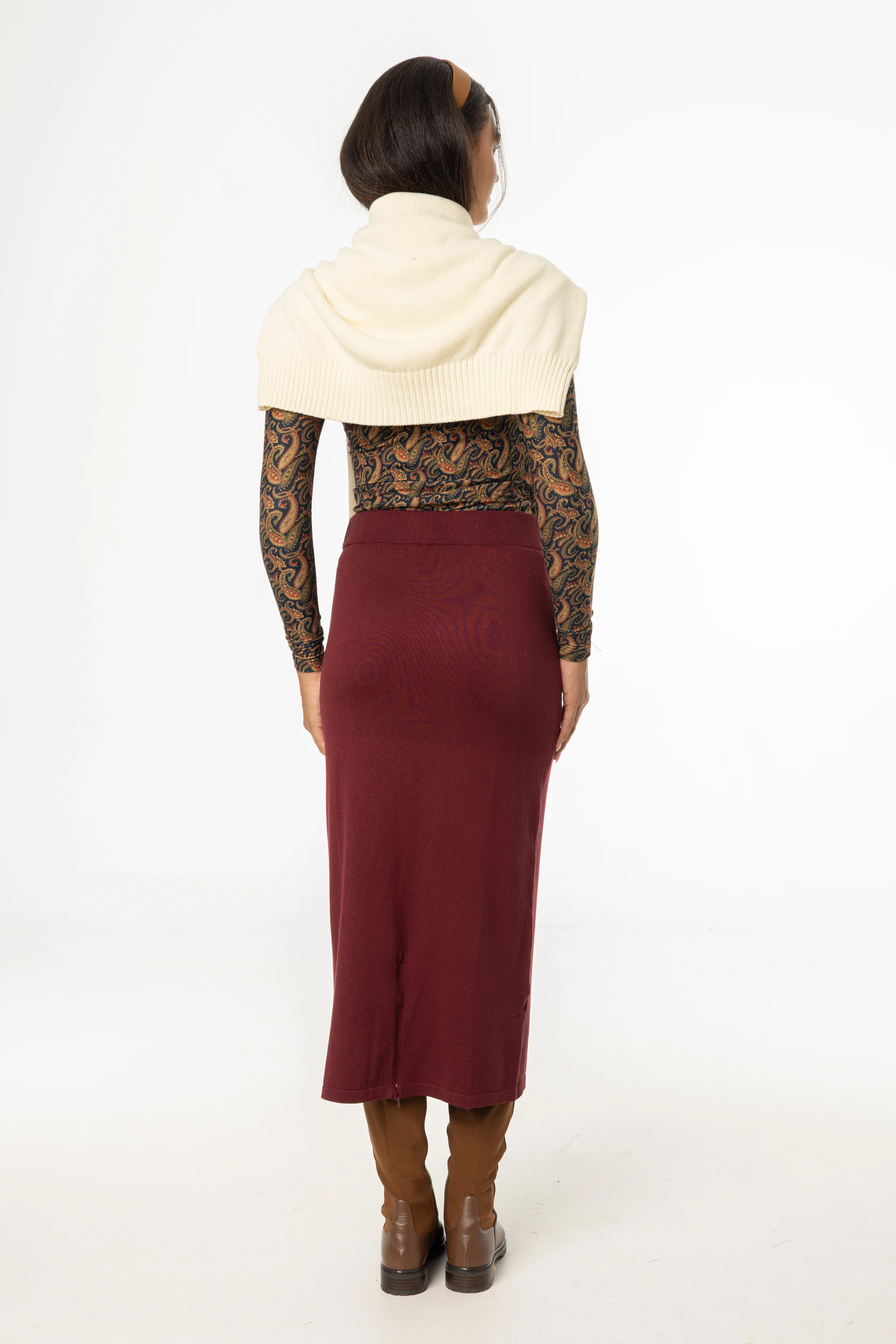 Wine Knit Skirt Legging - Image 3
