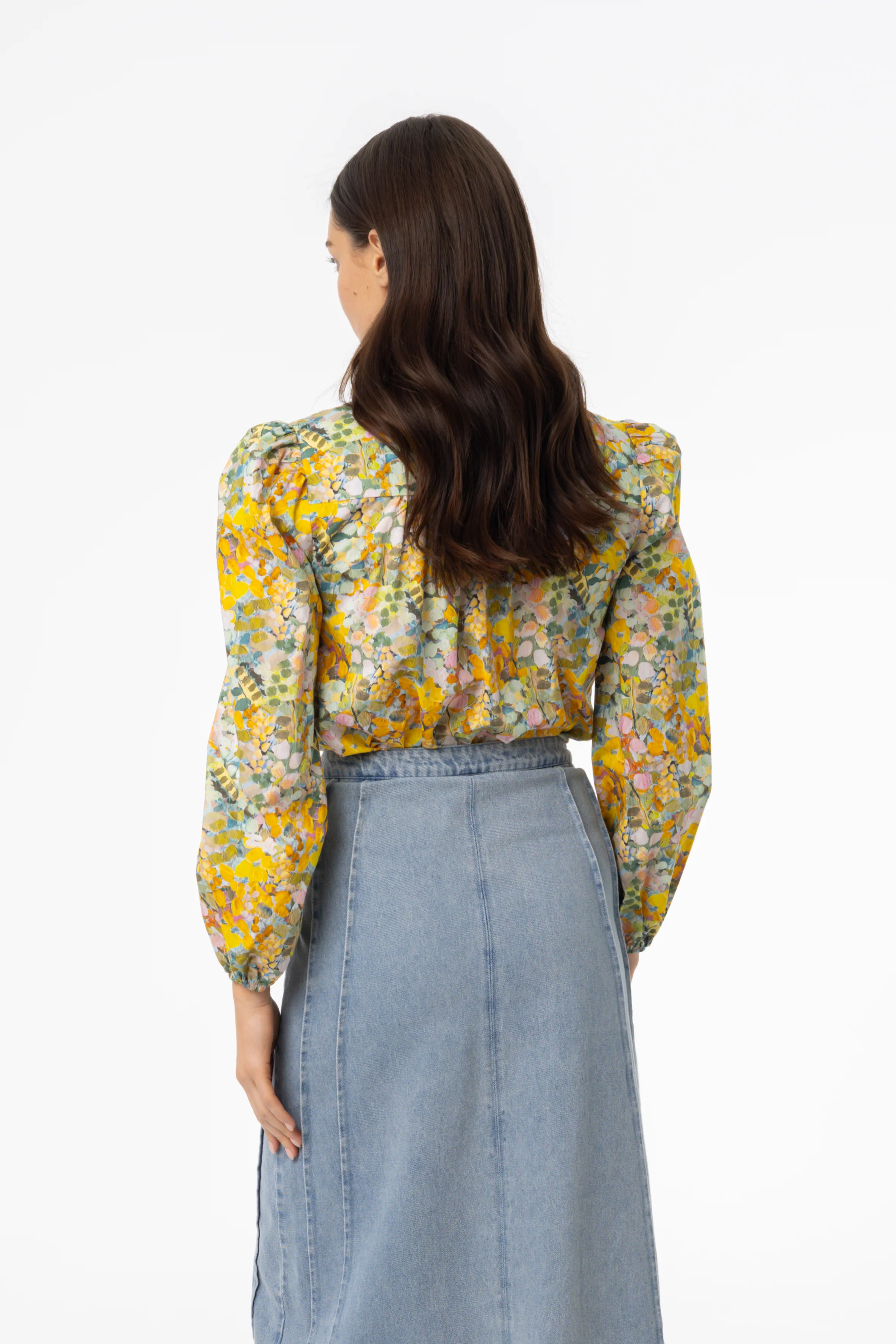 Yellow Floral Printed Blouse - Image 3