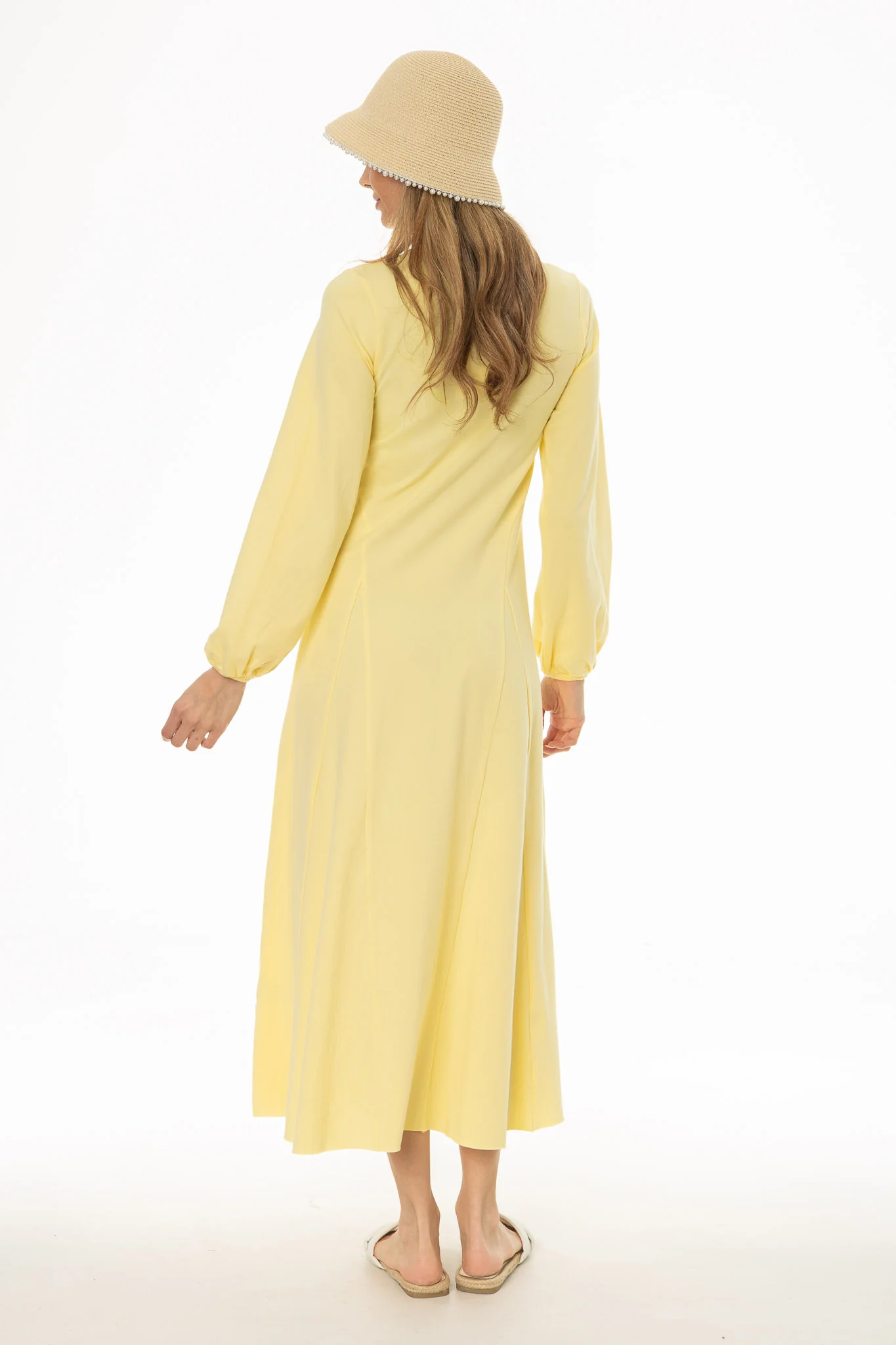 Yellow Godet Seam Maxi Dress - Image 4
