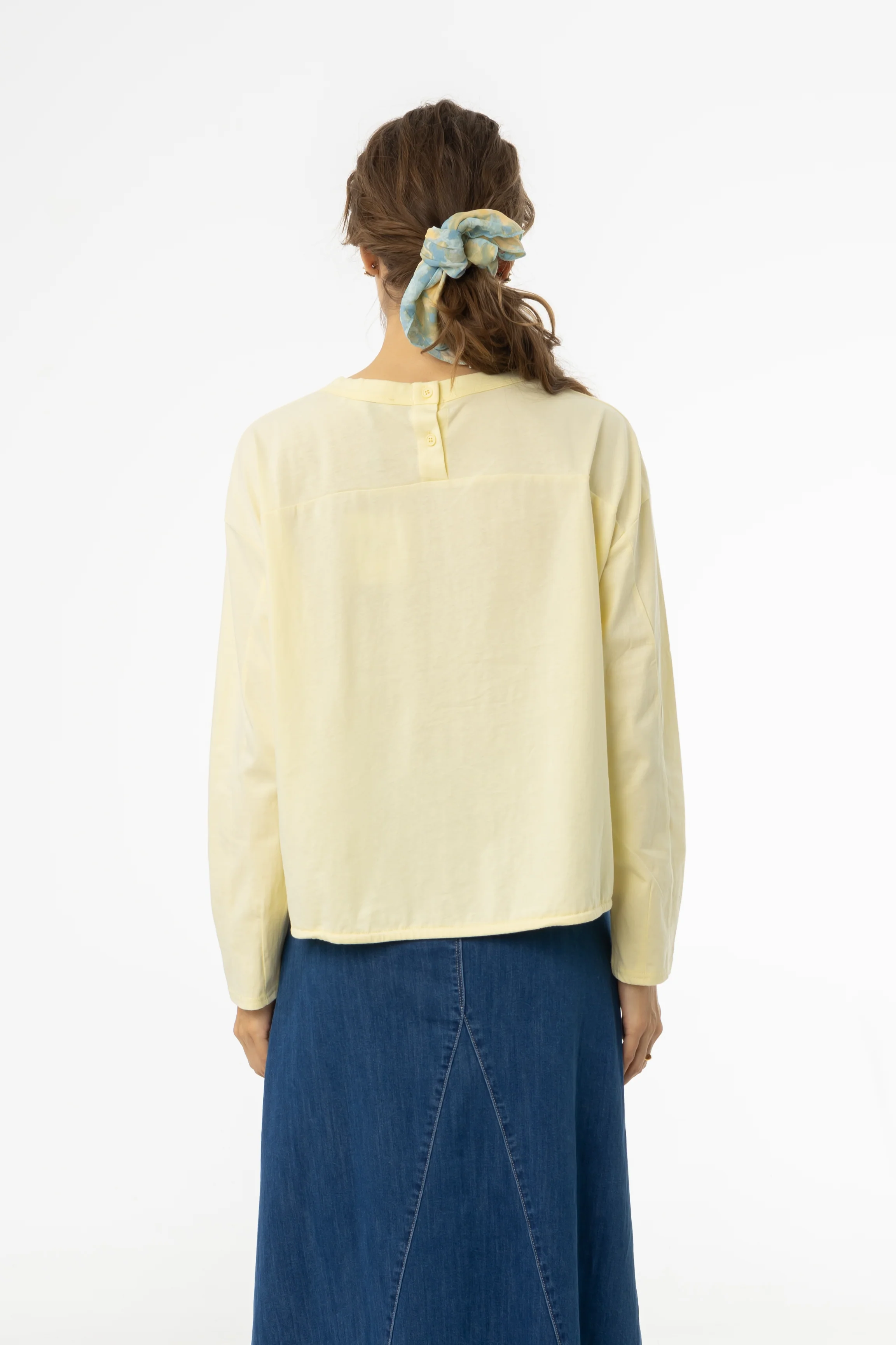 Yellow High Low Drawstring Tee - Image 3
