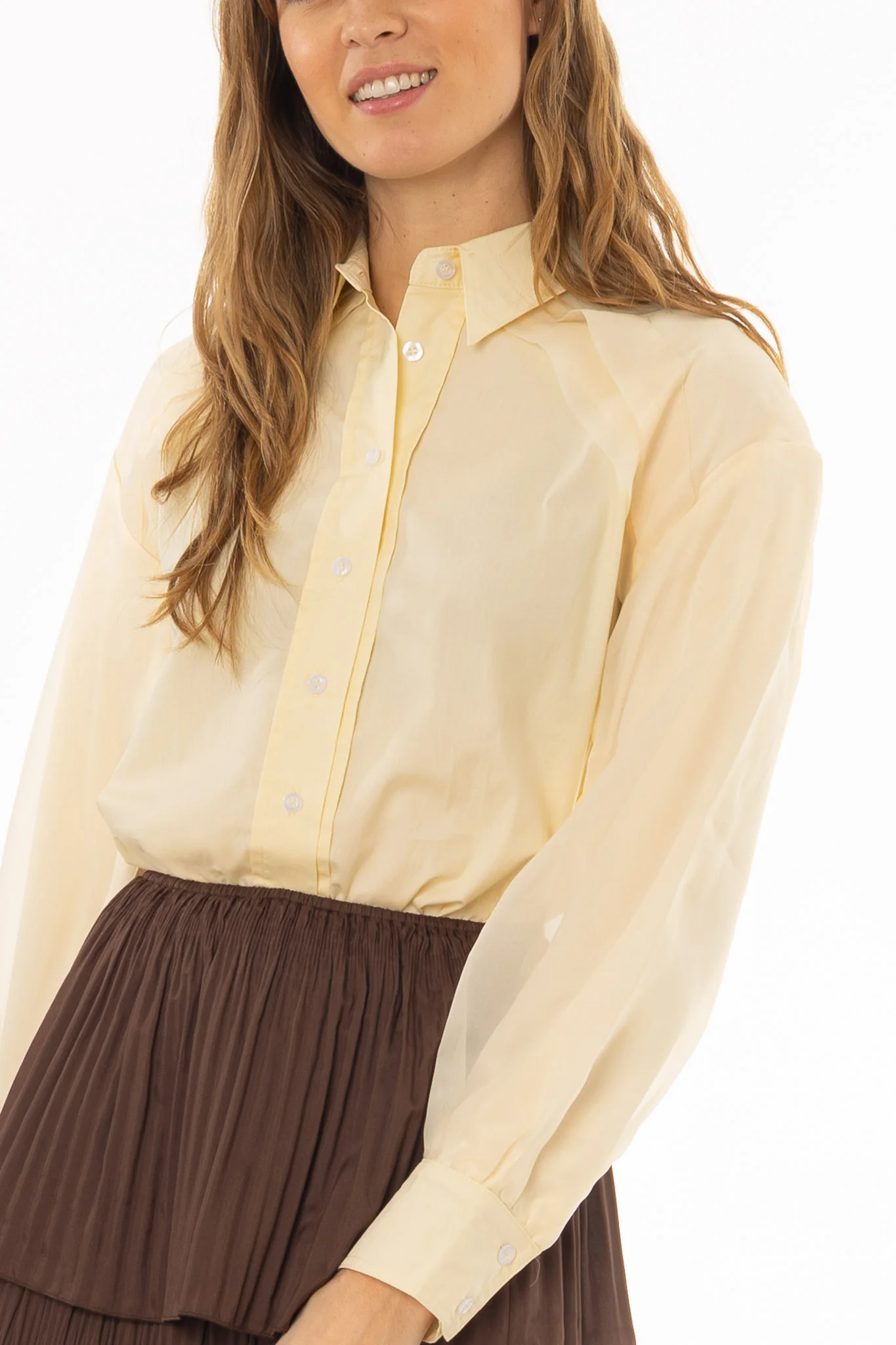 Yellow Organza Cotton Blouse - Image 2