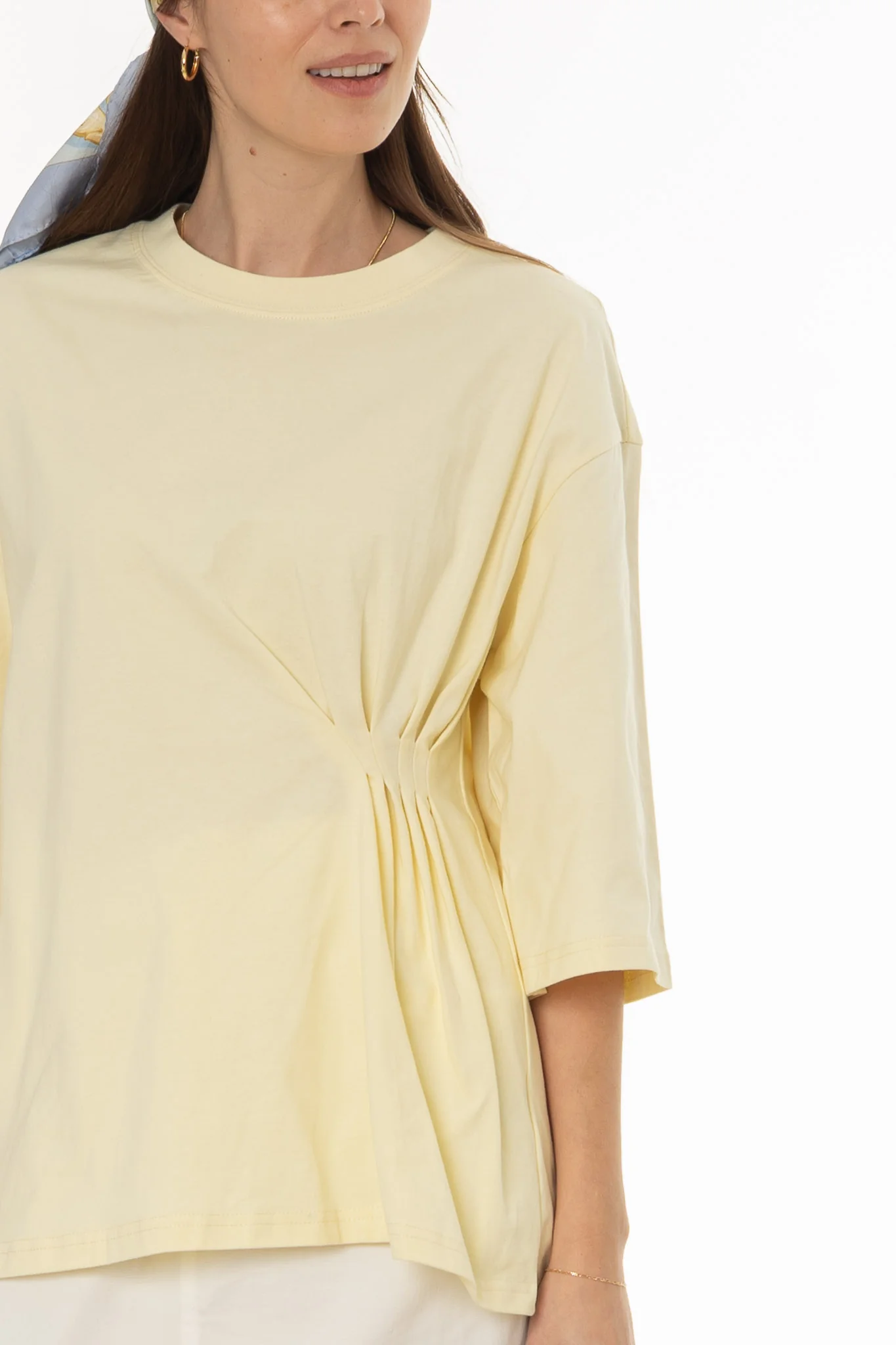 Yellow Side Cinched T-Shirt - Image 2