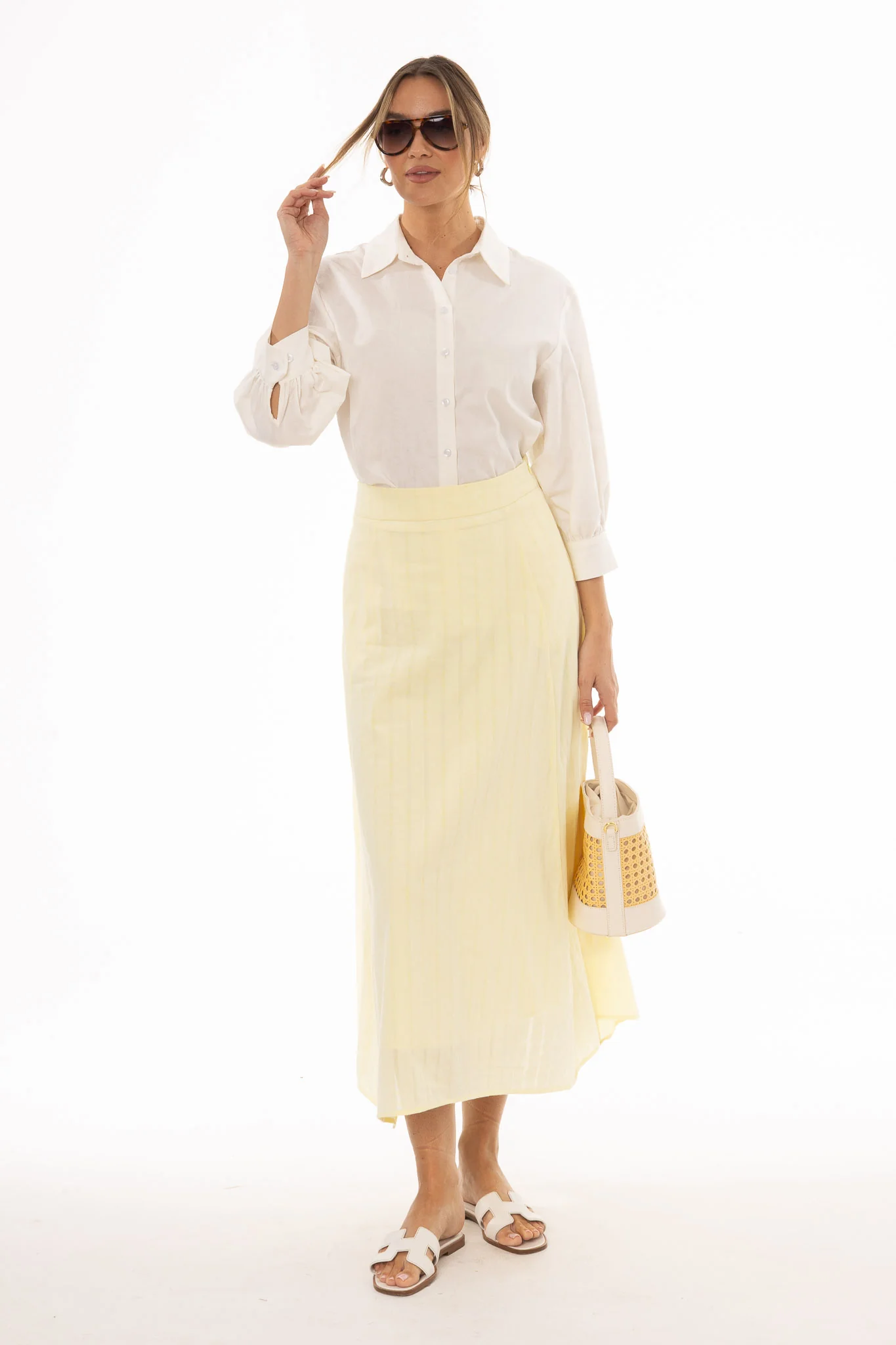 Yellow Striped Maxi Skirt - Image 5