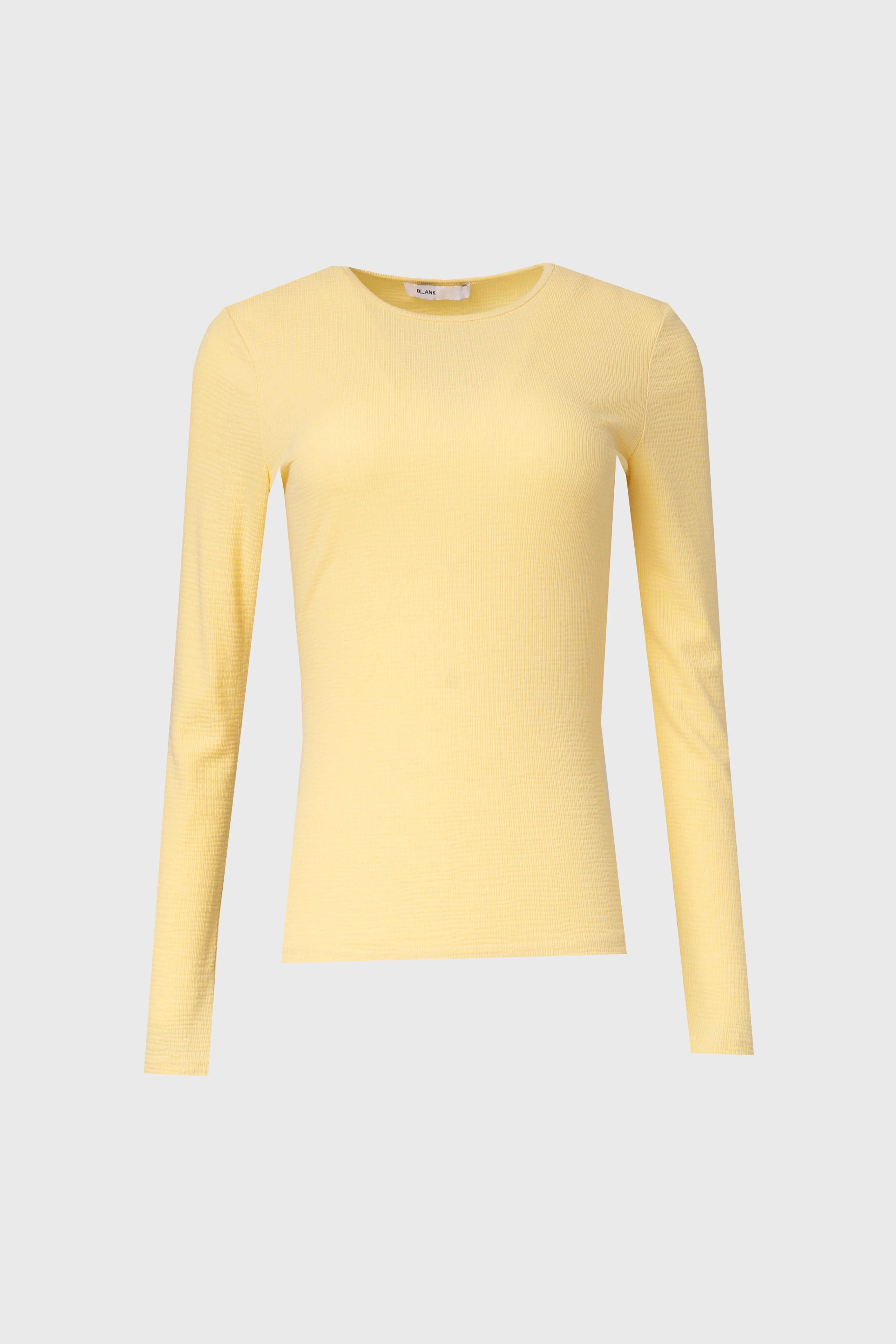 Yellow Waved Round Neck Long Sleeve T Shirt - Image 5